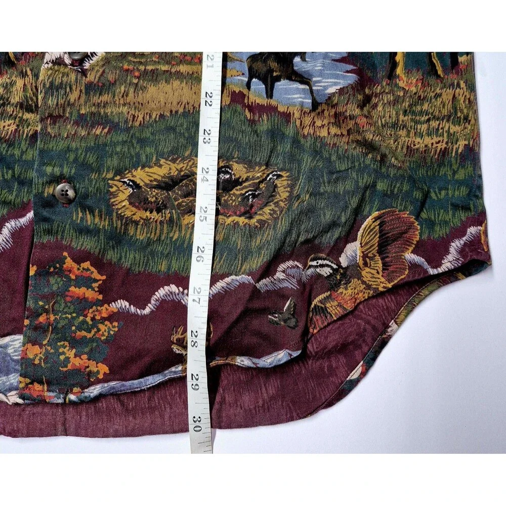 ​Vtg 1989 Banana Republic Safari All Over Print Hunting Shirt M Wildlife AOP EUC